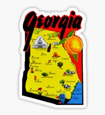 Georgia State Map Vintage Travel Decal Sticker