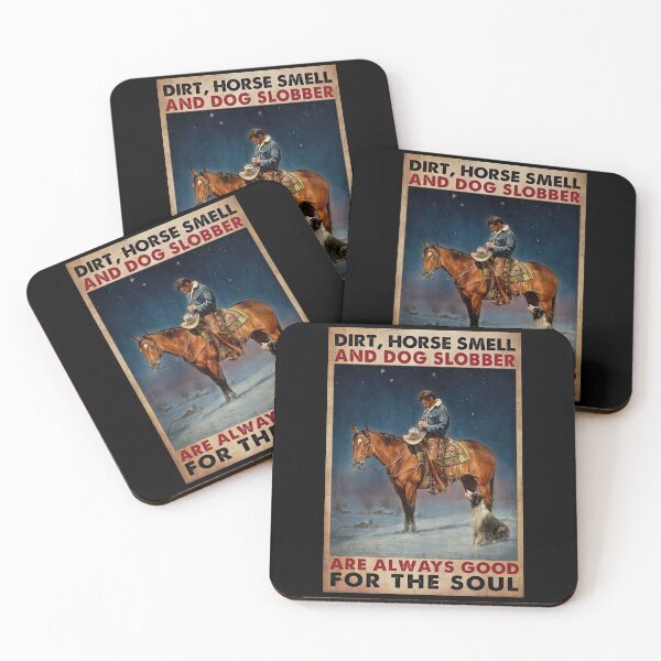 Item preview, Dirt Horse Smell And Dog Slobber Are Always Good For The Soul - Men Horses Dog Poster Gift designed and sold by SockaArt1.