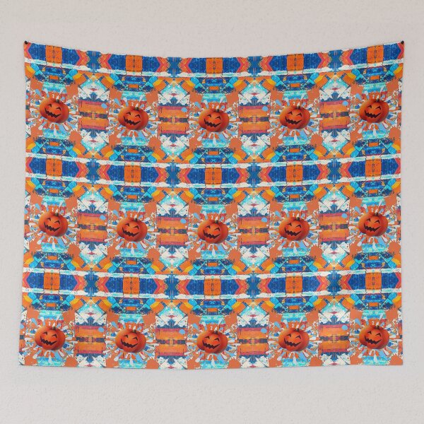 Item preview, Pumpkin Vibes Abstract Pumpkin Pattern  kawaii fun design, Carved Pumpkin Vibes designed and sold by Adri Barnard.