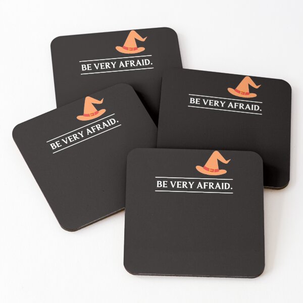 Item preview, Be Very Afraid Fun Halloween Design Letters with Witch Hat Graphics Black Background  designed and sold by Evartdesign.