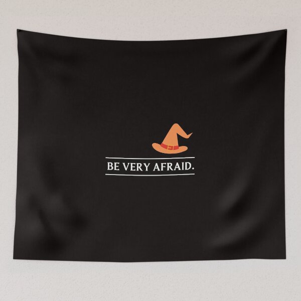 Item preview, Be Very Afraid Fun Halloween Design Letters with Witch Hat Graphics Black Background  designed and sold by Evartdesign.
