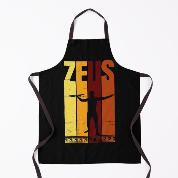Item preview, Silhouette of Zeus holding thunderbolt distressed typography designed and sold by Happy Puppy Print On Demand.