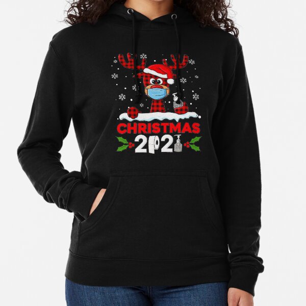 Reindeer Christmas 2021 Funny Xmas Lightweight Hoodie