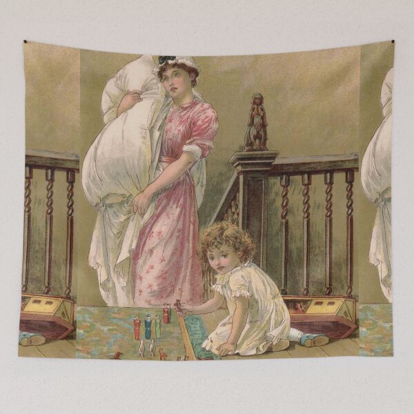 Item preview, Little girl playing while mother works - Alice Havers designed and sold by Vintage Designs +.