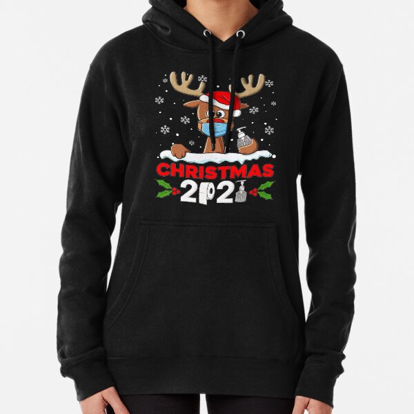 Reindeer Christmas 2021 Funny Xmas Pullover Hoodie