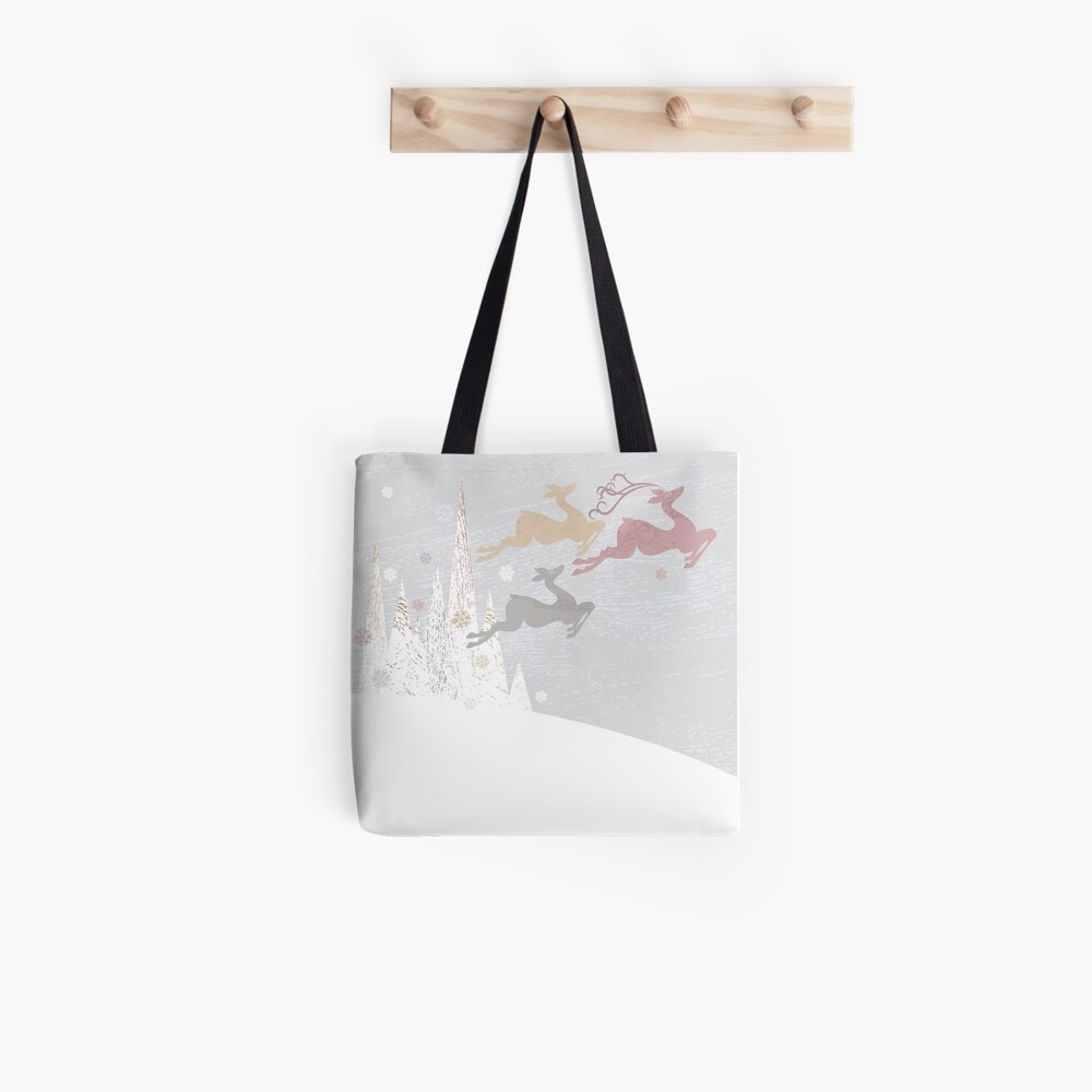 Flying Christmas Deer Tote Bag