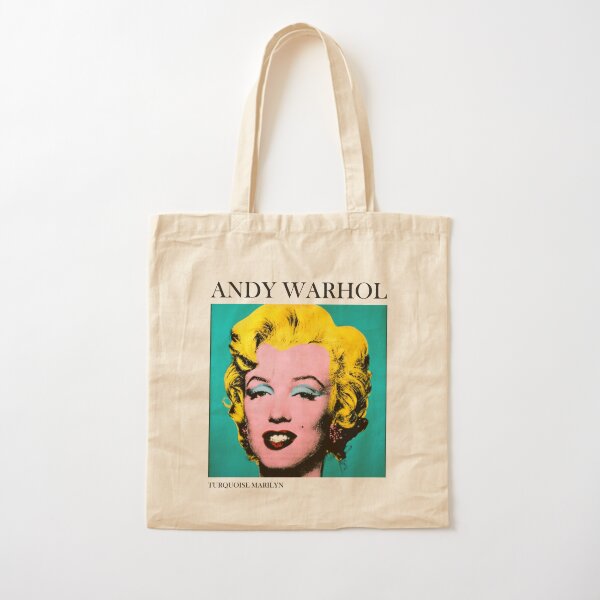 Andy Warhol Turquoise Marilyn Cotton Tote Bag