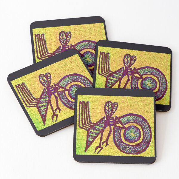 Item preview, African Contemporary Artwork Painting of The Bee in Yellow and Blue designed and sold by Tony Cisse.