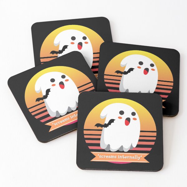 Item preview, Halloween Cute Ghost is Afraid of Bats *Screams Internally* designed and sold by Nathalie Aynié.