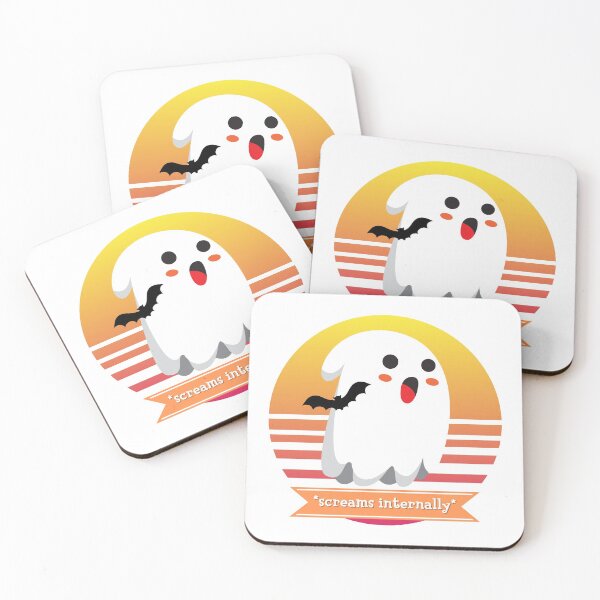 Item preview, Halloween Cute Ghost is Afraid of Bats *Screams Internally* designed and sold by Nathalie Aynié.