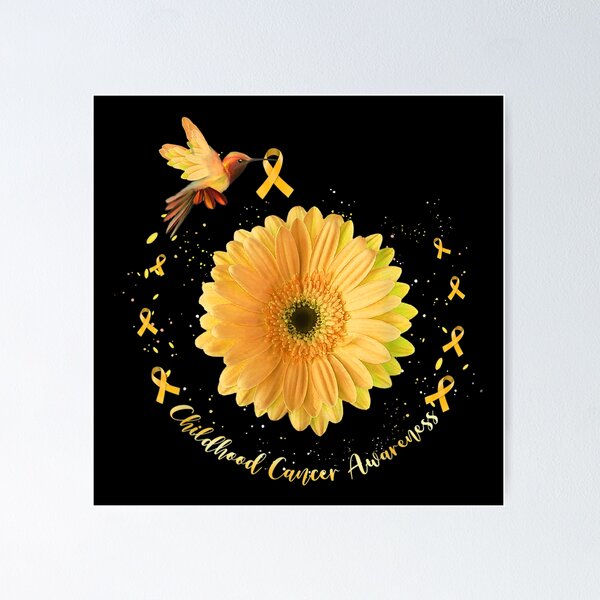 Hummingbird Yellow Sunflower Childhood Cancer Awareness Poster for Sale by  Kentkroon