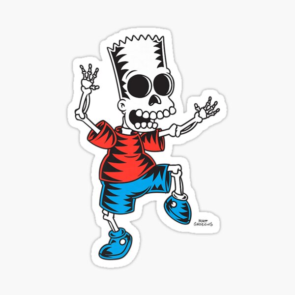 The Simpsons Decal Car Sticker Skull And Crossbones Bart Simpson Bart Skull