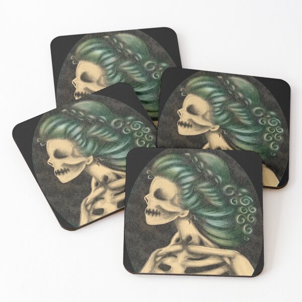 Item preview, Green Skeleton Girl in Frame Cameo designed and sold by DeneboArt.