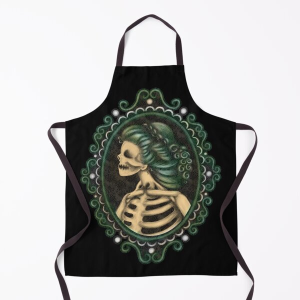 Item preview, Green Skeleton Girl in Frame Cameo designed and sold by DeneboArt.