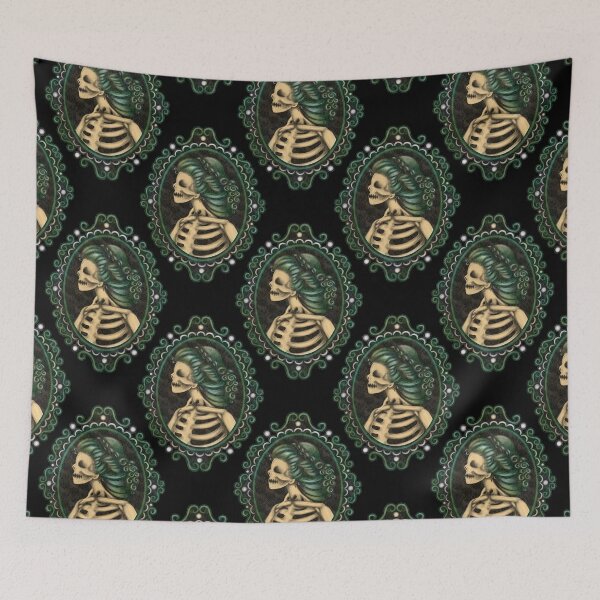 Item preview, Green Skeleton Girl in Frame Cameo designed and sold by DeneboArt.
