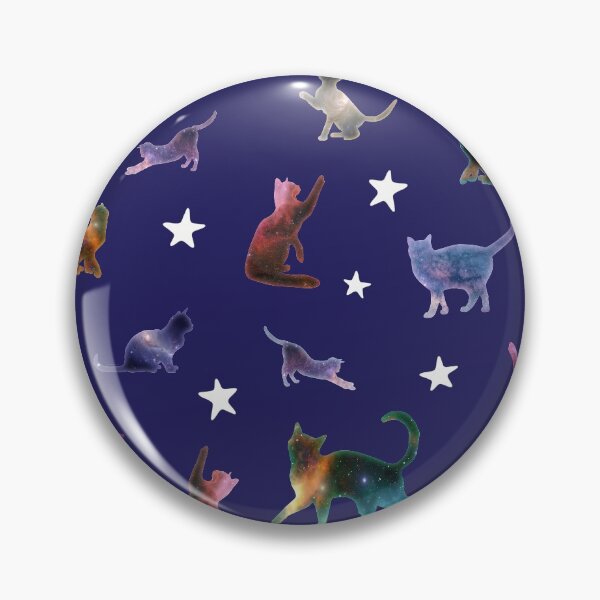 Item preview, Blue Space Cats & Stars Print designed and sold by KittyCatsJoy.