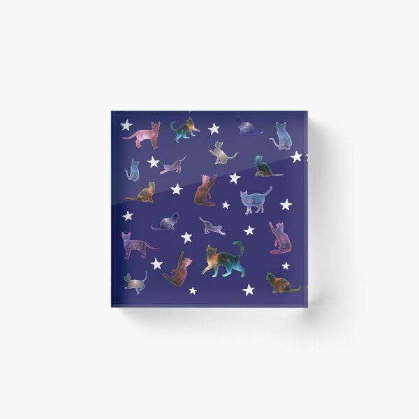 Item preview, Blue Space Cats & Stars Print designed and sold by KittyCatsJoy.