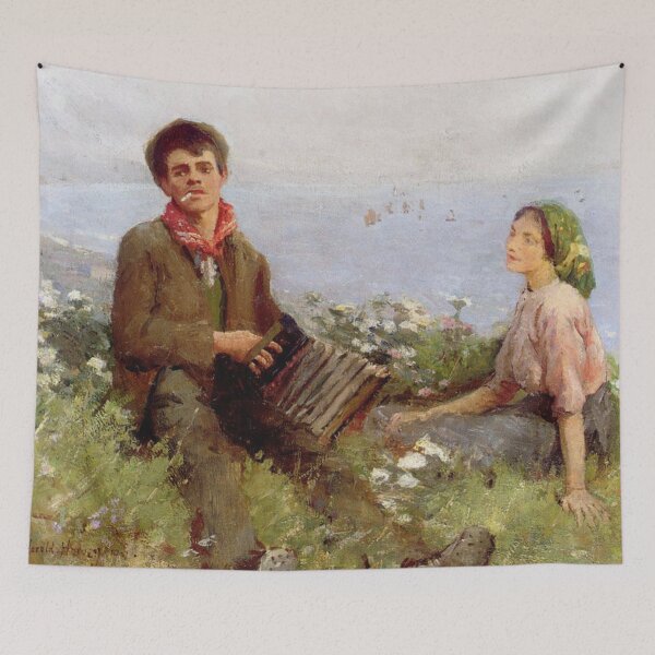 Item preview, Lovers on a hill - Harold C Harvey designed and sold by Vintage Designs +.