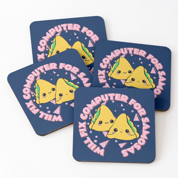 Item preview, Will Fix Computer for Samosas - programmer - nerd culture - pink, yellow and green designed and sold by hasbeenz.