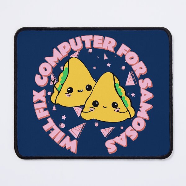 Item preview, Will Fix Computer for Samosas - programmer - nerd culture - pink, yellow and green designed and sold by hasbeenz.