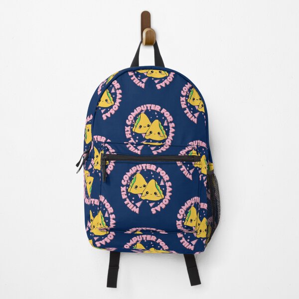 Item preview, Will Fix Computer for Samosas - programmer - nerd culture - pink, yellow and green designed and sold by hasbeenz.