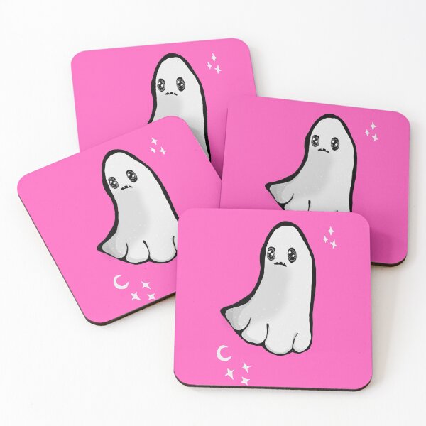 Item preview, Hot Pink Background Cute spooky ghost  designed and sold by DemonicGloom.