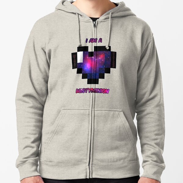 I am a MistyMinion - Galaxy Heart **White Border-Use on DARK colored items** Zipped Hoodie