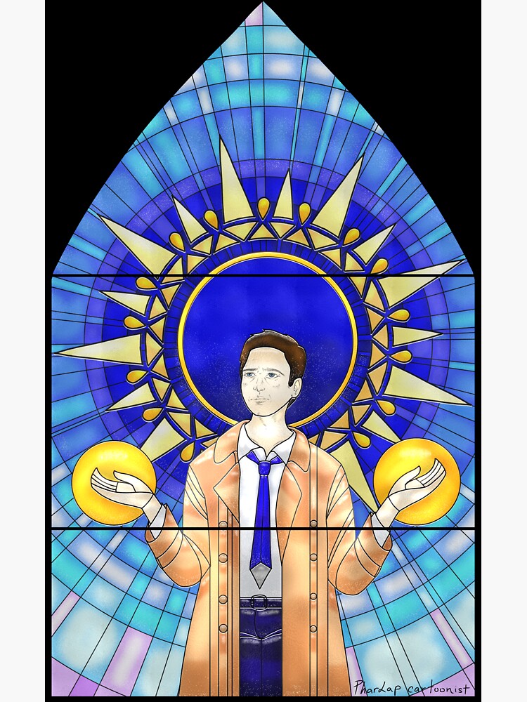 Thumbnail 3 of 3, Sticker, Castiel stained glass designed and sold by PharLapcartoon.