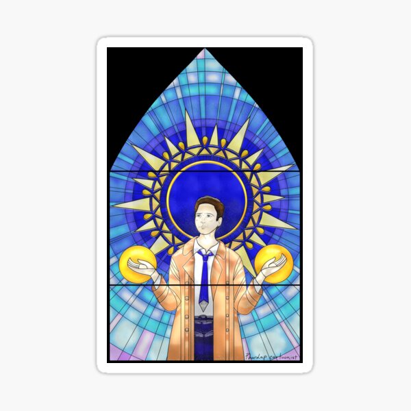 Castiel stained glass Sticker