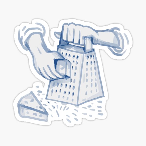 Handheld Cheese Grater Grating Watercolor Sticker