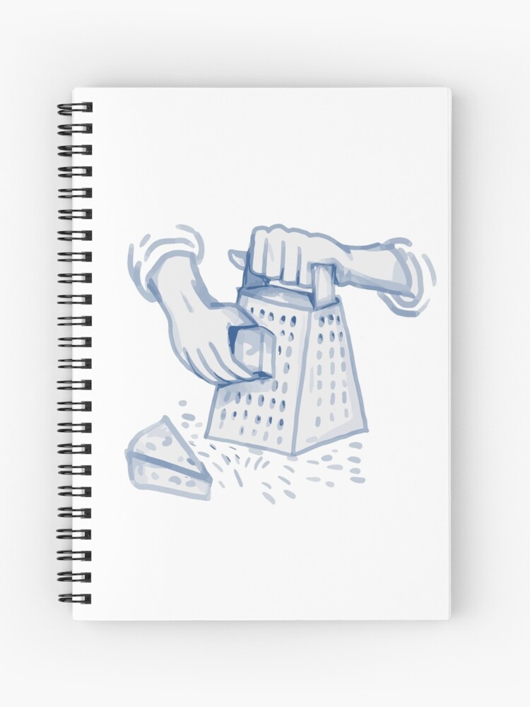 Handheld Cheese Grater Grating Watercolor Spiral Notebook for