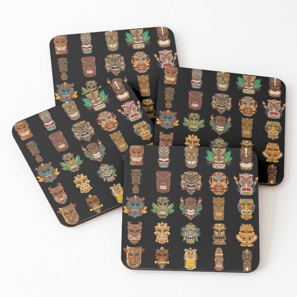 Tiki Mask Sticker pack Coasters (Set of 4)