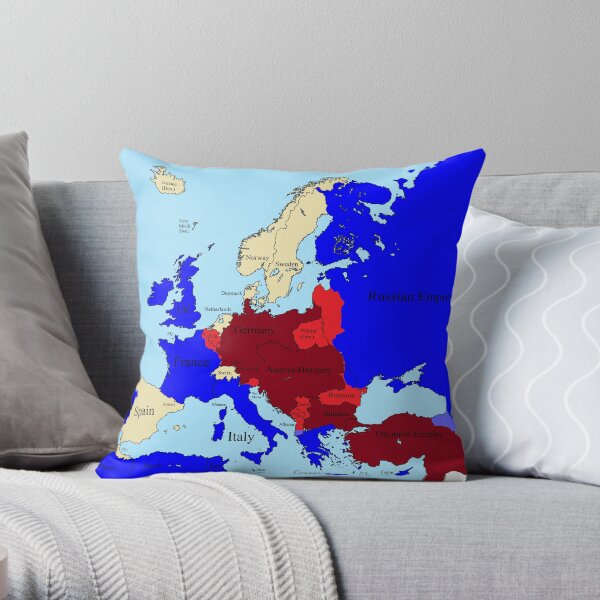 World War I Europe Throw Pillow