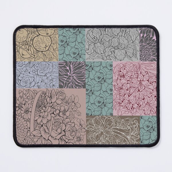 Item preview, Line art flower patchwork designed and sold by fairytaleprints.