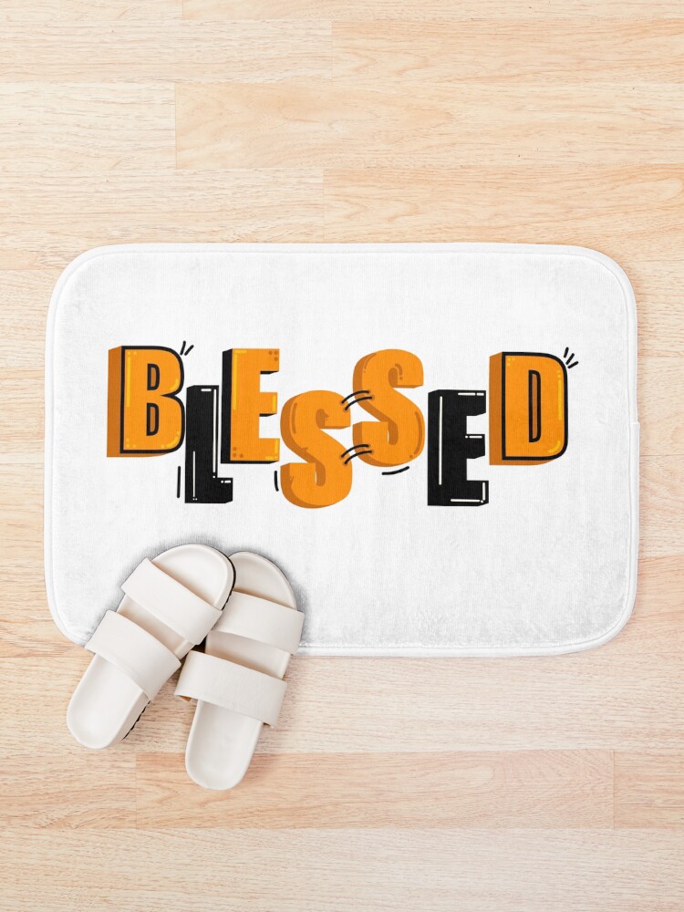 Thumbnail 1 of 6, Bath Mat, BLESSED without background designed and sold by ParDssh.