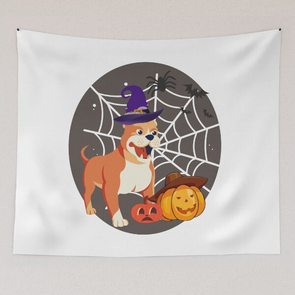 Item preview, Halloween Bulldog and pumpkins designed and sold by ajtechdesigns.