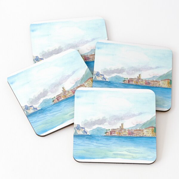 Item preview, Boat View Of Malcesine Italy with Lake Garda and Riva designed and sold by artshop77.