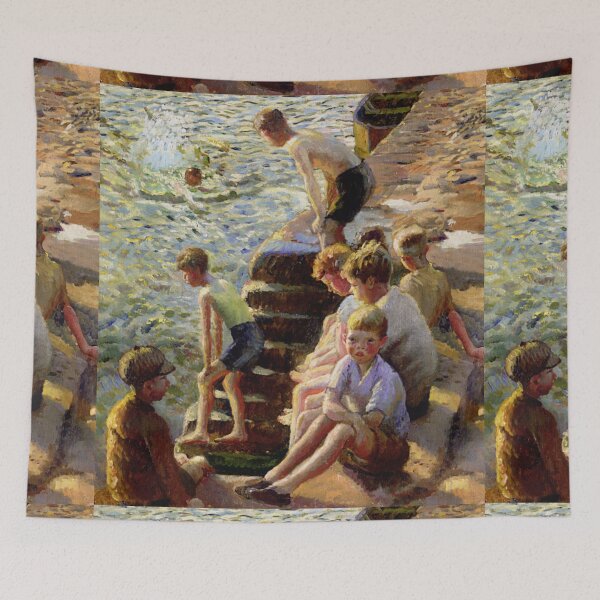 Item preview, Children playing by the lake designed and sold by Vintage Designs +.