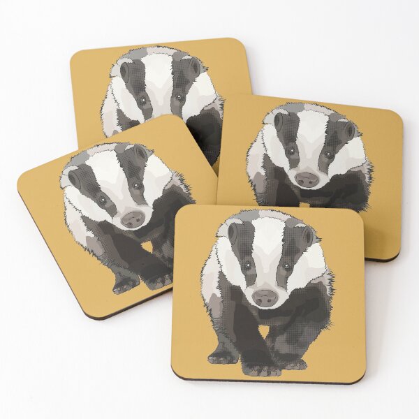 Item preview, Mustard Ochre Badger by www.BeeFoxTree.com designed and sold by BeeFoxTree.