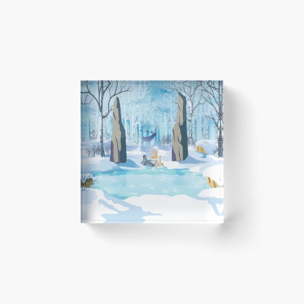 Well Of Wyrd in Winter Acrylic Block