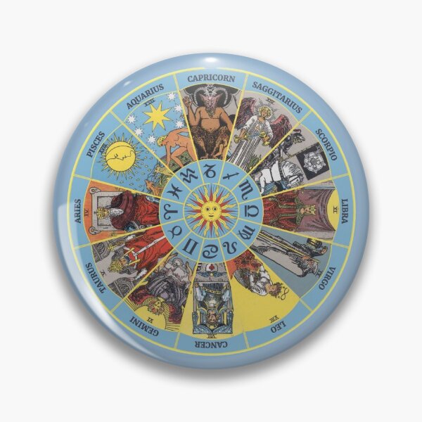 Artikelvorschau, Tierkreis mit astrologischen Symbolen und Tarotkarten-Entsprechungen entworfen und verkauft von Happy Puppy Print On Demand.