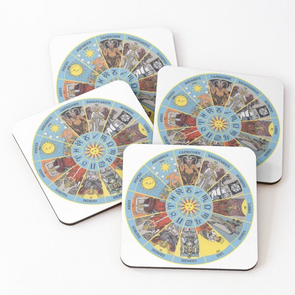 Item preview, Zodiac Circle with Astrological Symbols & Tarot Card Correspondences designed and sold by Happy Puppy Print On Demand.
