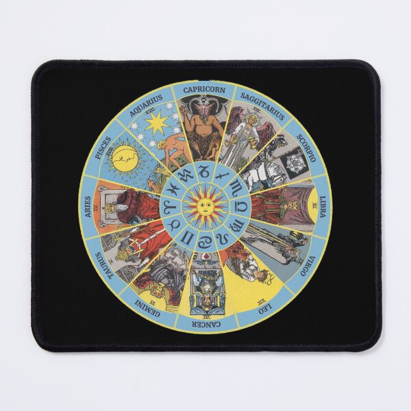 Item preview, Zodiac Circle with Astrological Symbols & Tarot Card Correspondences designed and sold by Happy Puppy Print On Demand.