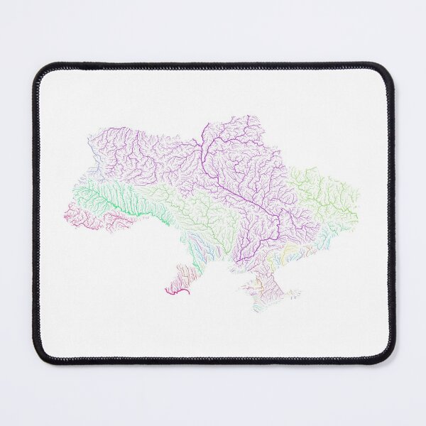 Item preview, Ukraine River Basin Map in Rainbow Colours with White Background designed and sold by GrasshopperGeo.