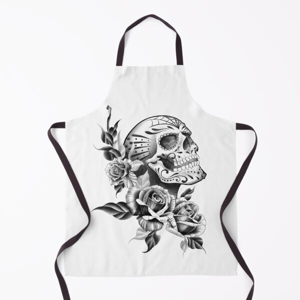 Item preview, Tatuaje de calavera con flores de dia de los muertos designed and sold by Tyler Rosso.