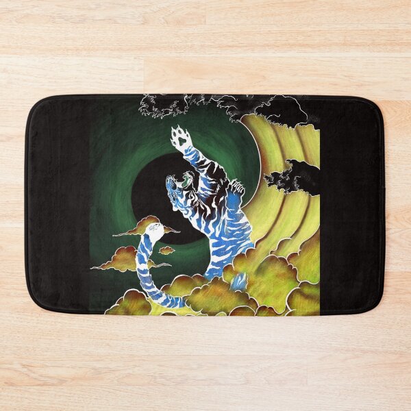 Item preview, Exotic Tiger Jumping Out of Japanese Style Waves and Clouds designed and sold by Tyler Rosso.