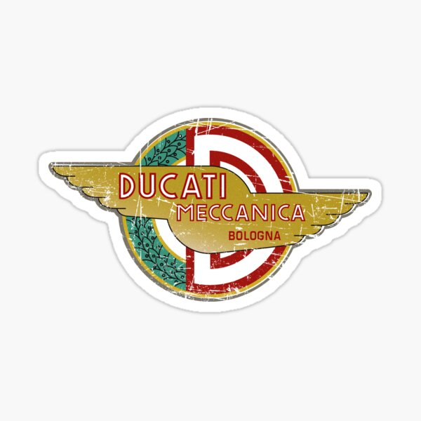 DUCATI RACING STICKERS BLACK COLOR WITH TRICOLOR 15 CM. X 1.7 CM. TOP  CARVING