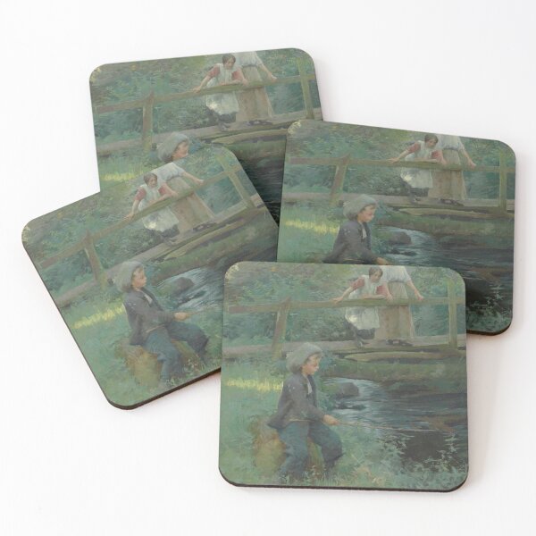 Item preview,  fishing by a woodland stream - Harold c Harvey designed and sold by Vintage Designs +.