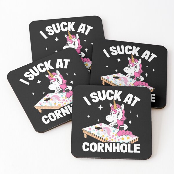 Item preview, I Suck At Cornhole Loser Funny Sarcastic Joke Pink Unicorn designed and sold by Stronzi.