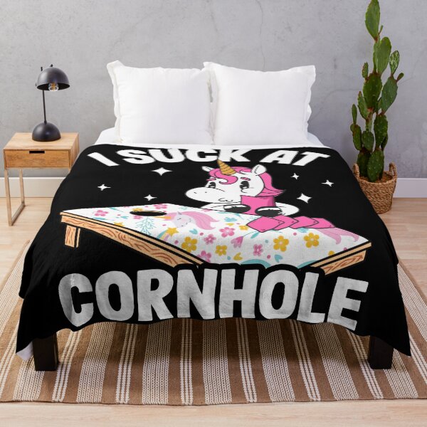 Item preview, I Suck At Cornhole Loser Funny Sarcastic Joke Pink Unicorn designed and sold by Stronzi.